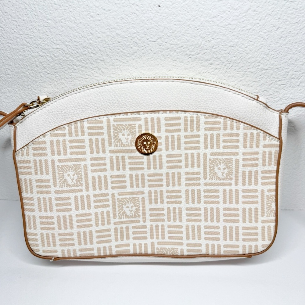 Anne Klein Lion Logo Double Zip Dome Crossbody - Picture 3 of 15